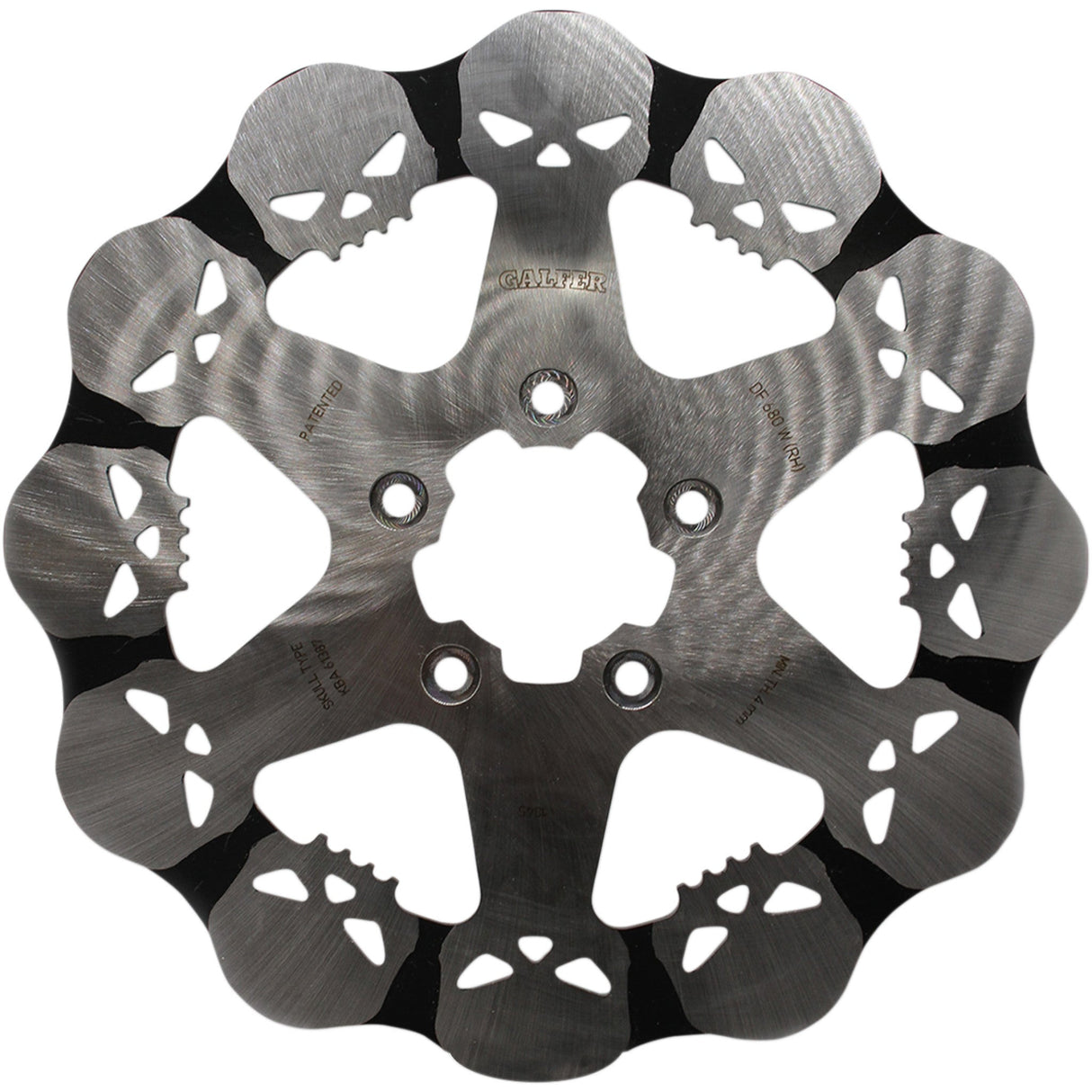 GALFER 1710-3761 DF680RH Skull Brake Rotor - Skull Rear Rotor - Solid Mount