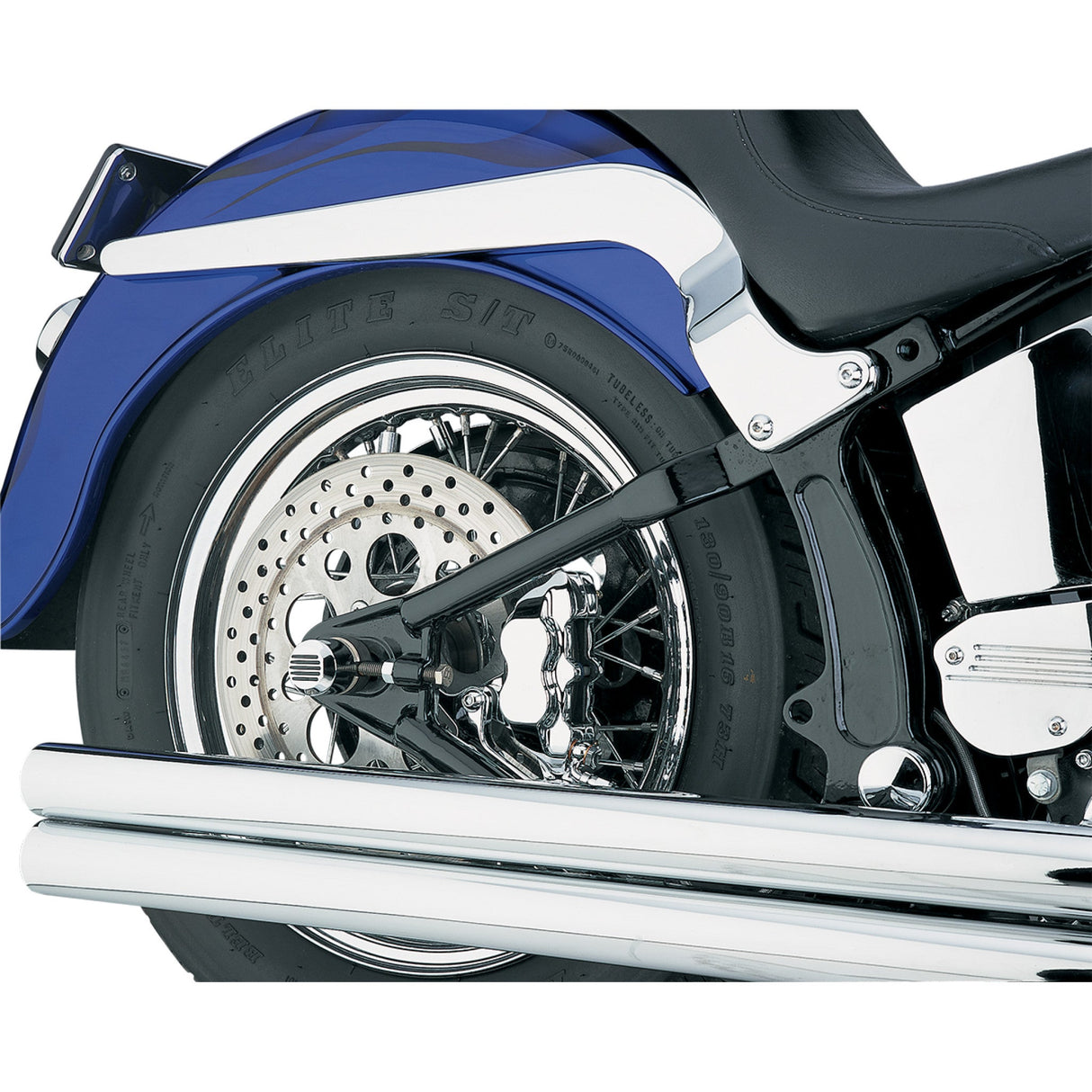 Hawg Halters 4-Piston Brake Caliper Rear Chrome - RKSTCC500 For Harley Softail 1987-1999
