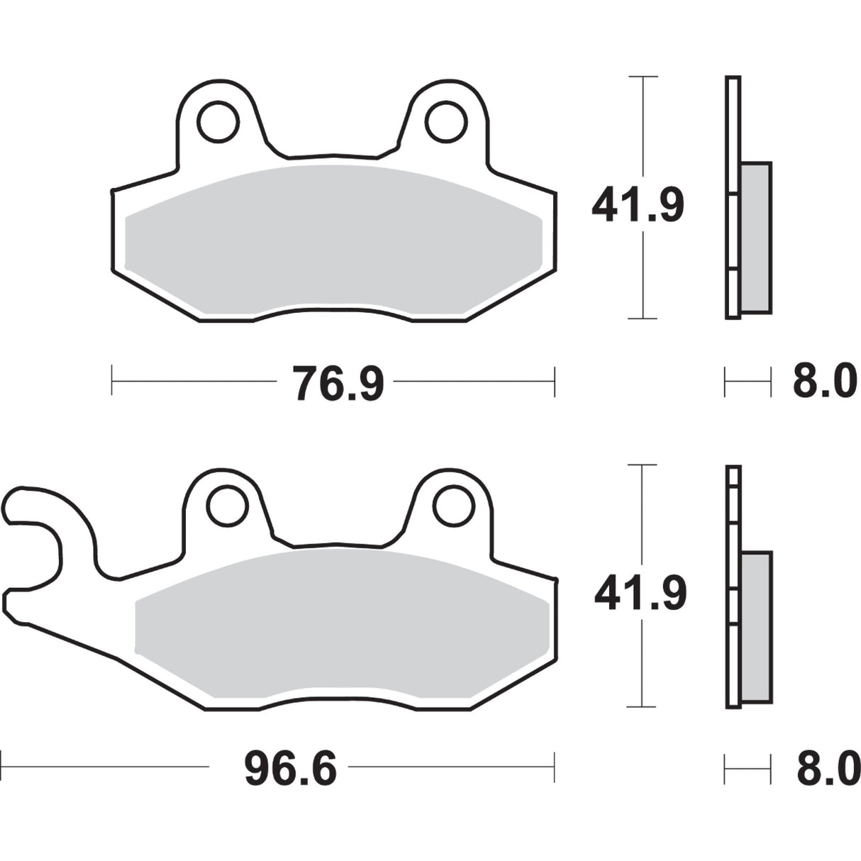 SBS 1722-0689 611LS LS Street Excel Sintered Rear Brake Pads LS Brake Pads - Triumph - 611LS