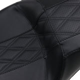 LePera Outcast GT Seat 2-Up Without Backrest Black Double Diamond Perforated - LK-997GT2 For Harley Touring 2008-2023