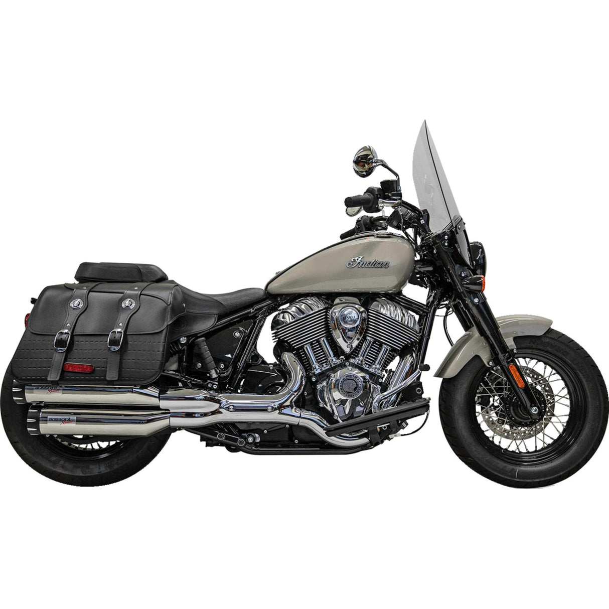 Bassani Xhaust 4" Slip-On Mufflers Chrome - 8CH17 For Indian 2022-2025
