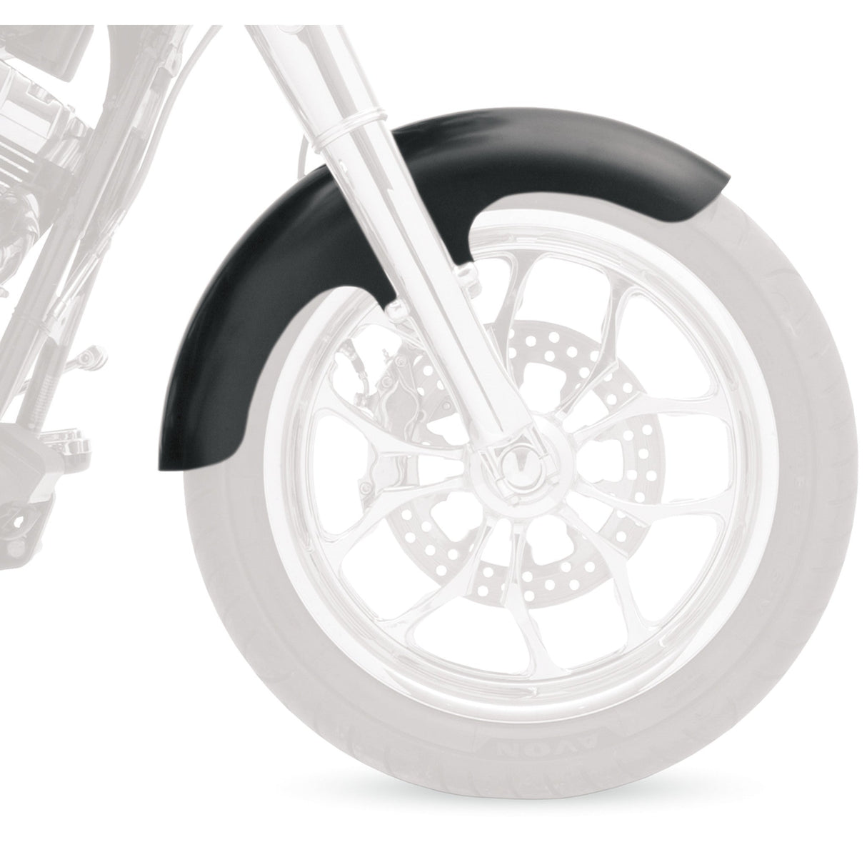 KLOCK WERKS 1401-0212 KWF-01-0110 Tire Hugger Front Fender for Dresser - Thickster Fender Kit - Steel - Black - 16"-19"