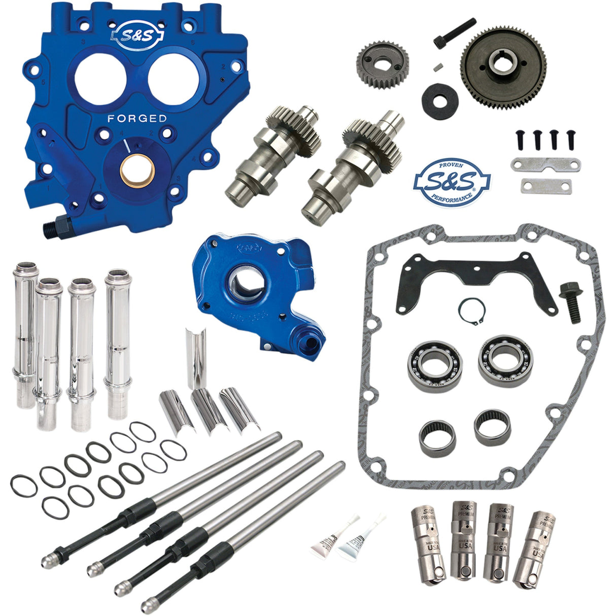 S&S CYCLE 0925-1098 310-0810 Gear Drive Cam Chest Kit - Cam Chest with Plate Kit - 509G - Standard Cams - Twin Cam