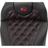 Saddlemen Roadsofa™ Lattice Stitch Seat Without Backrest Carbon Fiber Red Stitch - 823-07-20604 For Harley Touring 2023-2026