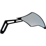 PRO-ONE PERF.MFG. 0640-1437 102301AB Billet Aluminum Mirror Mirror - Weekend Warrior - Side View - Cut-Out/Flame Head - Oblong - Black - Right