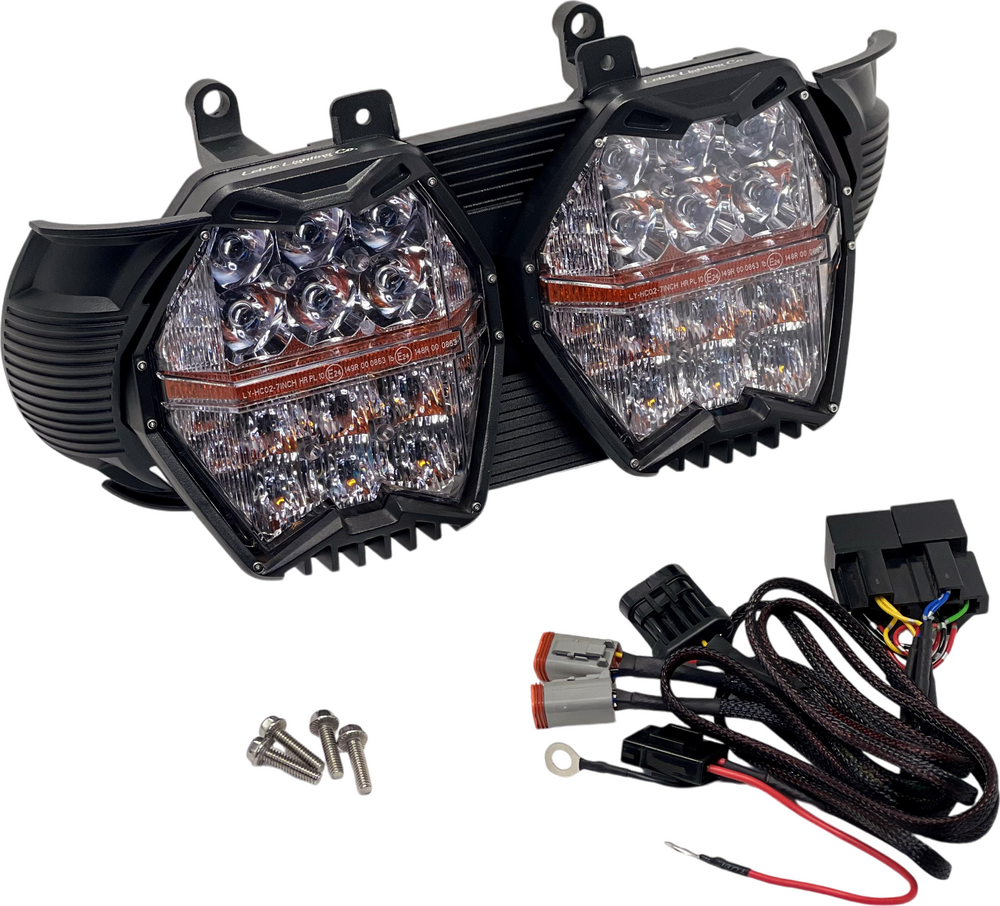 Letric Lighting Co GC7 LED Headlight Kit Fltr ` (EXC. CVO) - LLC-RG-GC For Harley Road Glide 2015-2023