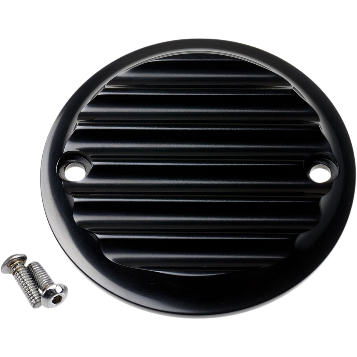 Joker Machine Points Cover Finned 2 Hole Black Anodized - 02-98-1 For Harley 1970-1994