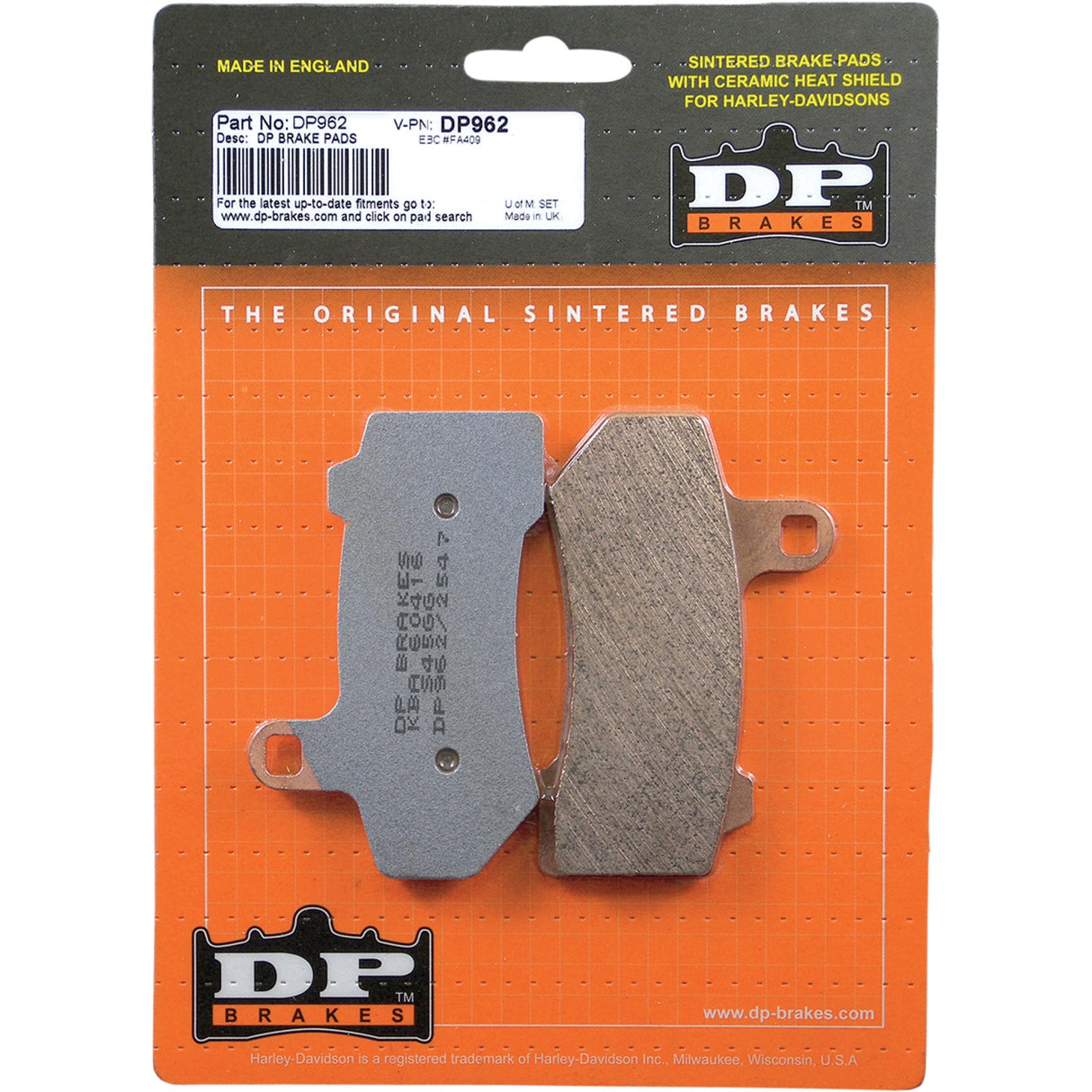 DP BRAKES 1721-0680 DP962 Sintered Metal Harley/Buell Brake Pads Sintered Brake Pads - DP962