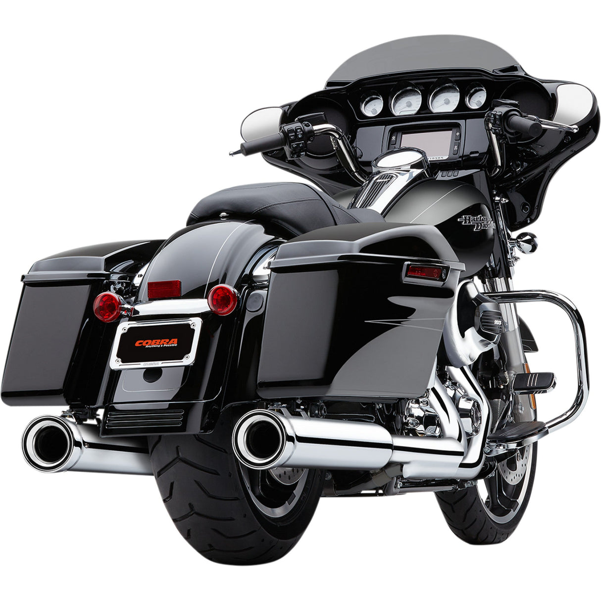 Cobra Neighbor Hater Slip-On Mufflers Chrome - 6107 For Harley Touring 1995-2016