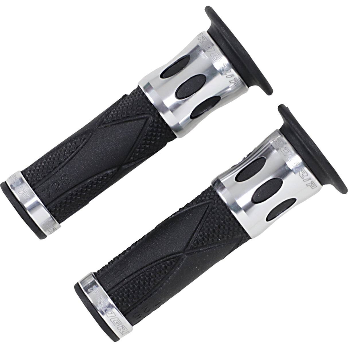 PRO GRIP 0630-1074 PA0728OECRAG 728 Superbike Grips Grips - 728 - Open Ends - Silver