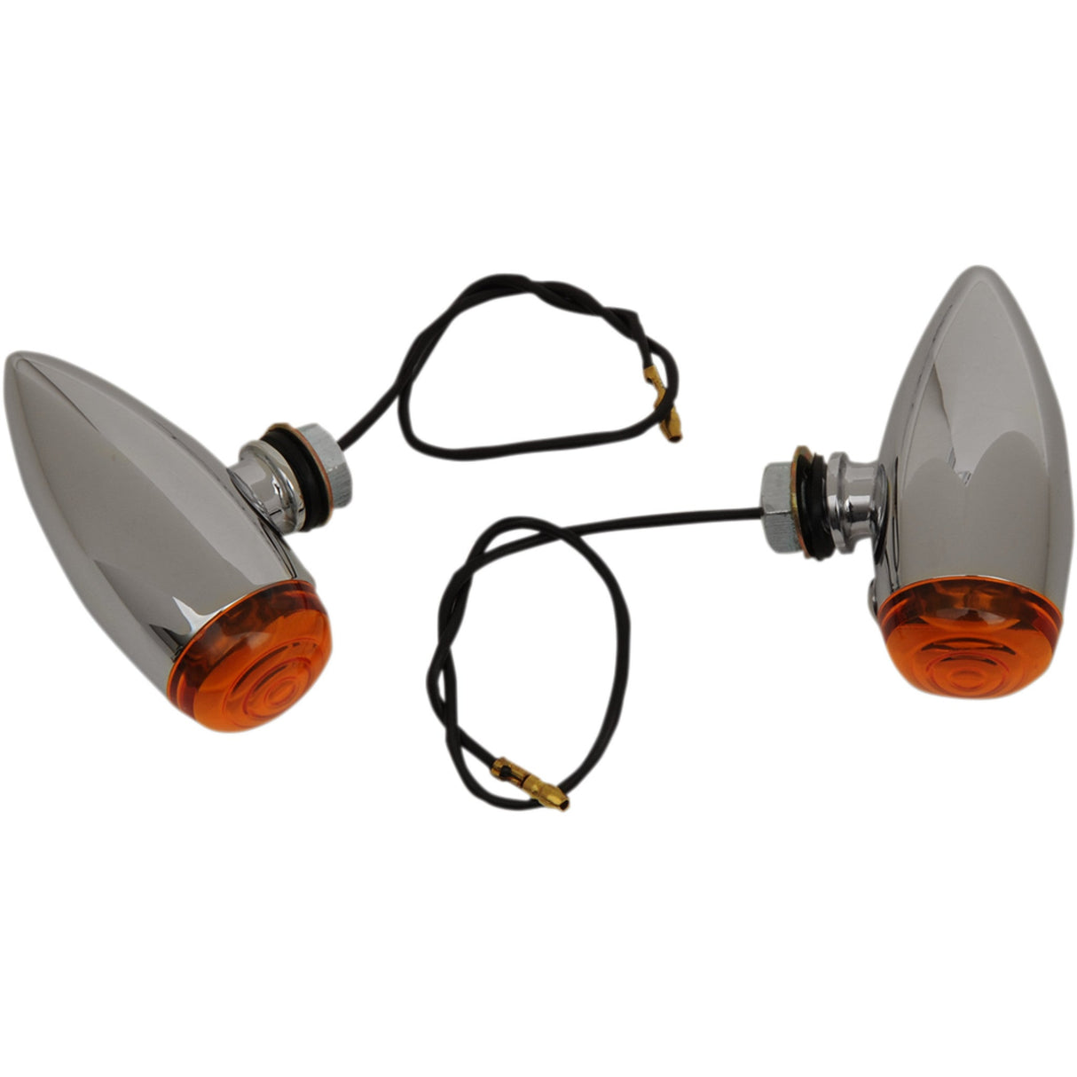 DRAG SPECIALTIES DS-282040 Chrome Marker Lights — Marker Light Bullet LED Marker Lights - Smooth - Amber
