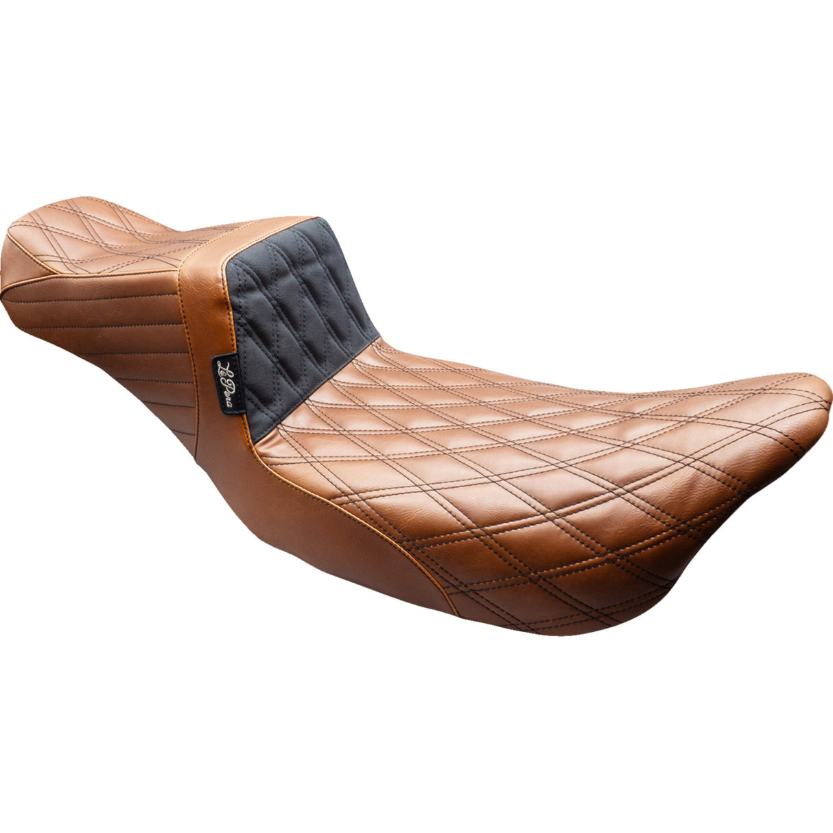 LePera Tailwhip Daddy Long Legs Seat Brown Black Double Diamond Stitch - LK-587DLTDV01 For Harley Touring 2008-2023