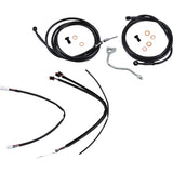Burly Brand Complete Black Vinyl Handlebar Cable Line Kit For Ape Hangers 14" ABS - B30-1185 For Harley Touring 2017-2020