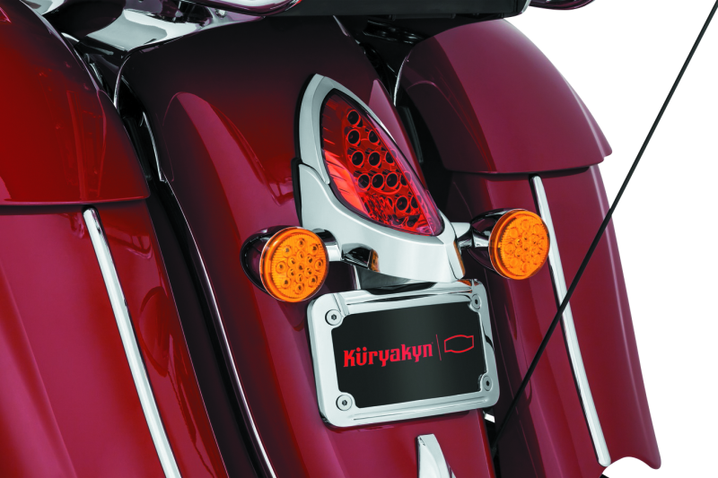 Kuryakyn 5699 L.e.d. Curved License Plate Frame Indian Chrome