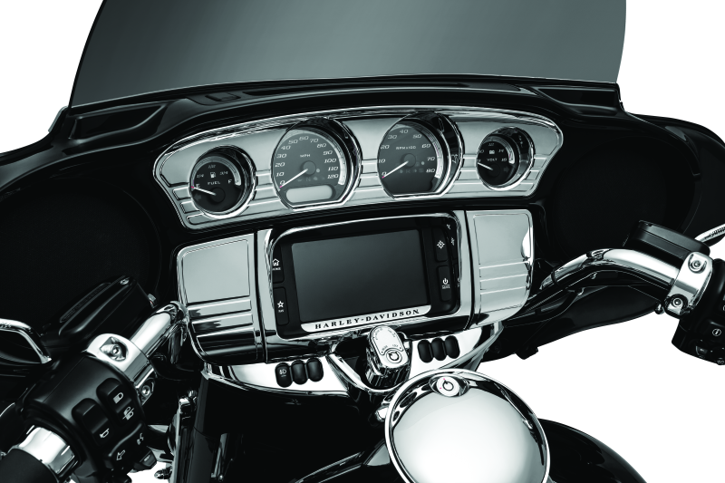 Kuryakyn 7284 Tri-line Gauge Trim 14-Up Touring Models Chrome