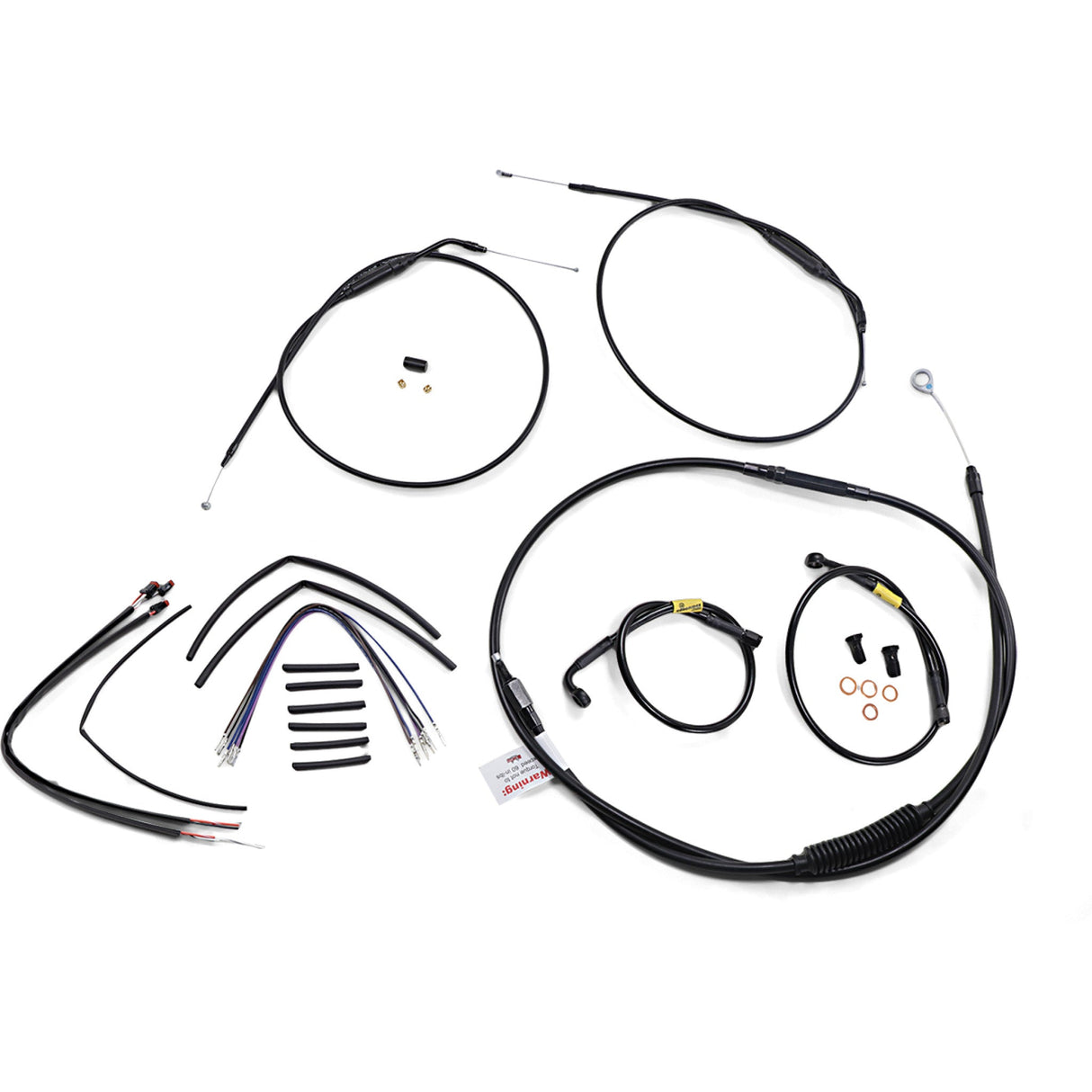 BURLY BRAND 0662-0608 B30-1215 Handlebar Cable and Brake Line Kit for Wide Glide Gorilla Handlebars - 14"