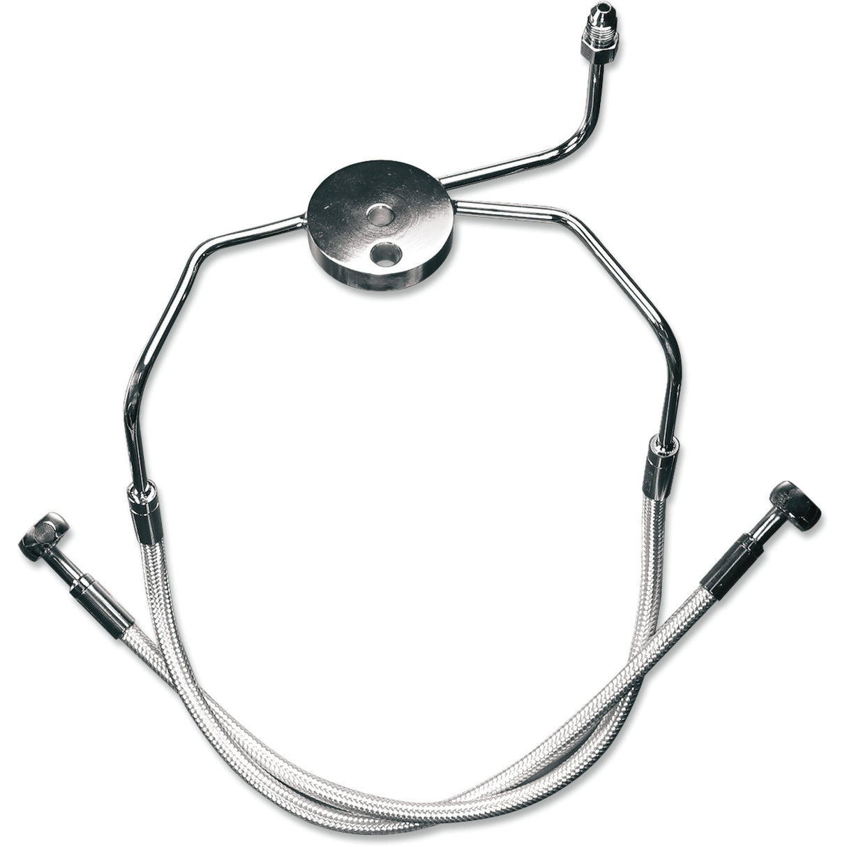 Magnum Shielding Designer Series Front Lower Brake Line Kit Sterling Chromite II - 37004 For Harley Dyna / Sportster / Super 1996-2005