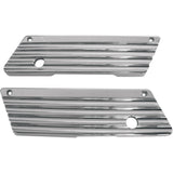 JOKER MACHINE 3501-0431 04-50-1 Finned Saddlebag Latch Covers - Chrome - FL '93-'13