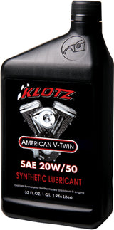 Klotz Oil Synthetic Lubricant 20W50 1QT - KH-2050 For Harley Motorcycles 1984-2006