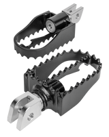 Burly Brand MX Style M8 Rider Footpegs Black - B13-1007B For Harley Softail 2018-2024 | Triumph Thruxton 2004-2015