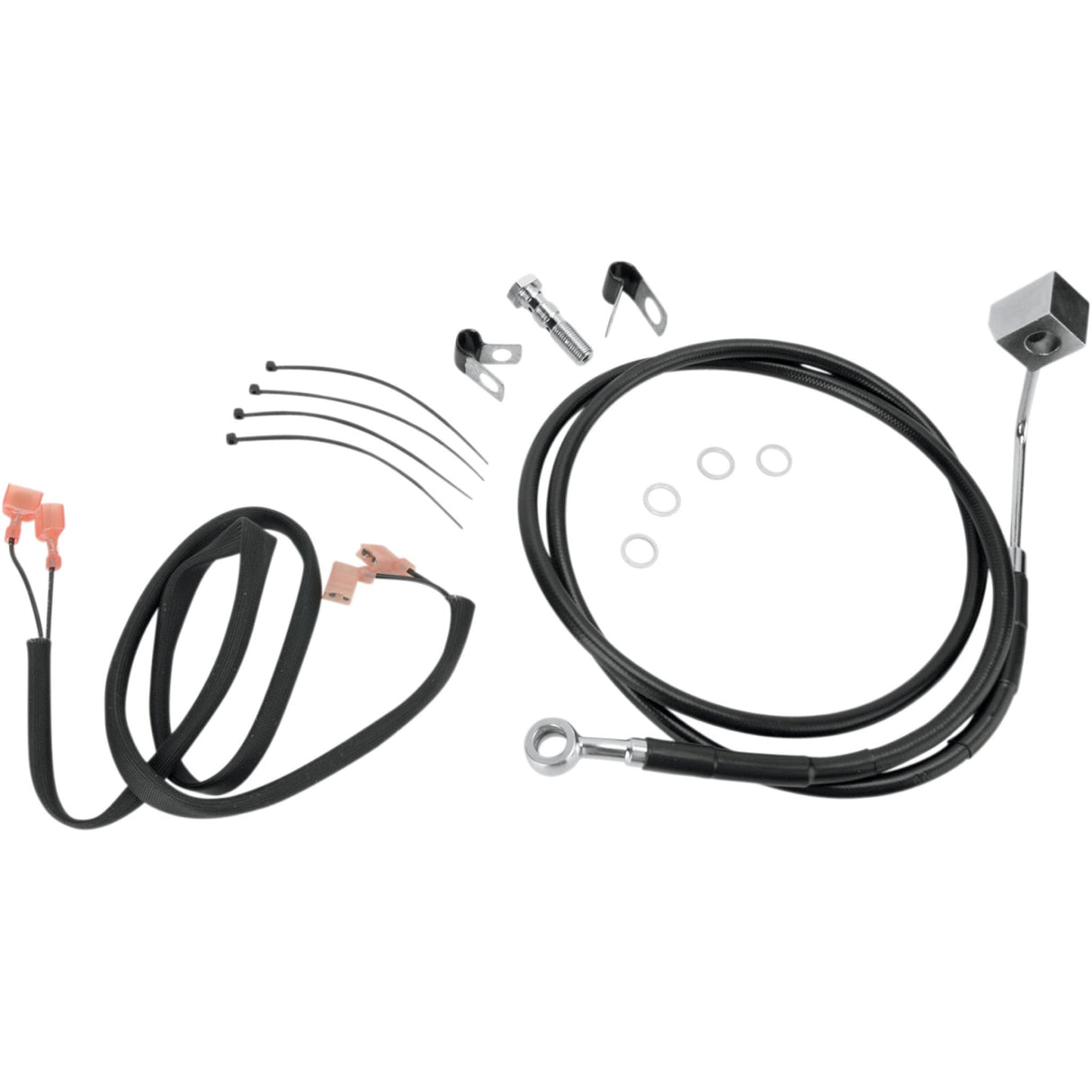 Drag Specialties Stainless Steel Brake Line Kit Rear Black For Harley Softail 1987-1999
