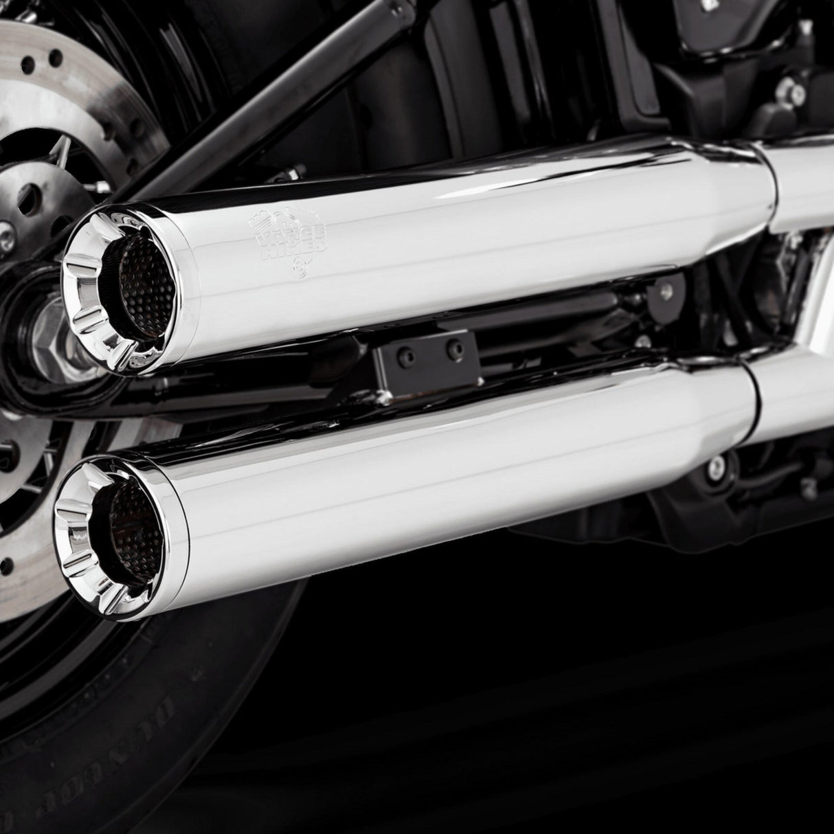 Vance & Hines Eliminator 300 Slip-On Mufflers Chrome - 16312 For Harley Softail 2018-2025
