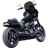 S&S Cycle 2-Into-1 Qualifier Exhaust System 50-State Black Softail - 550-1104 For Harley Softail 2018-2024
