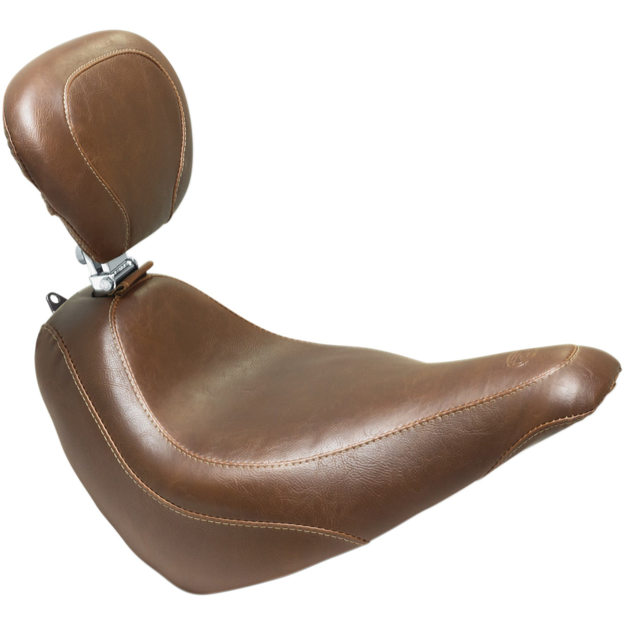 Mustang Wide Tripper™ Seat With Driver's Backrest Brown - 83049 For Harley Softail Slim 2018-2021