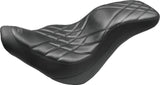 Mustang Motorcycle Mustang Fat Bob Standard Touring Recessed Passenger Seat Black - 79335 For Harley Softail 2018-2021