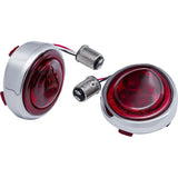 Ciro Fang® Rear Turn Signal Light Inserts Red LED Red Lens Chrome - 45700 For Harley Motorcycles 1957-2026