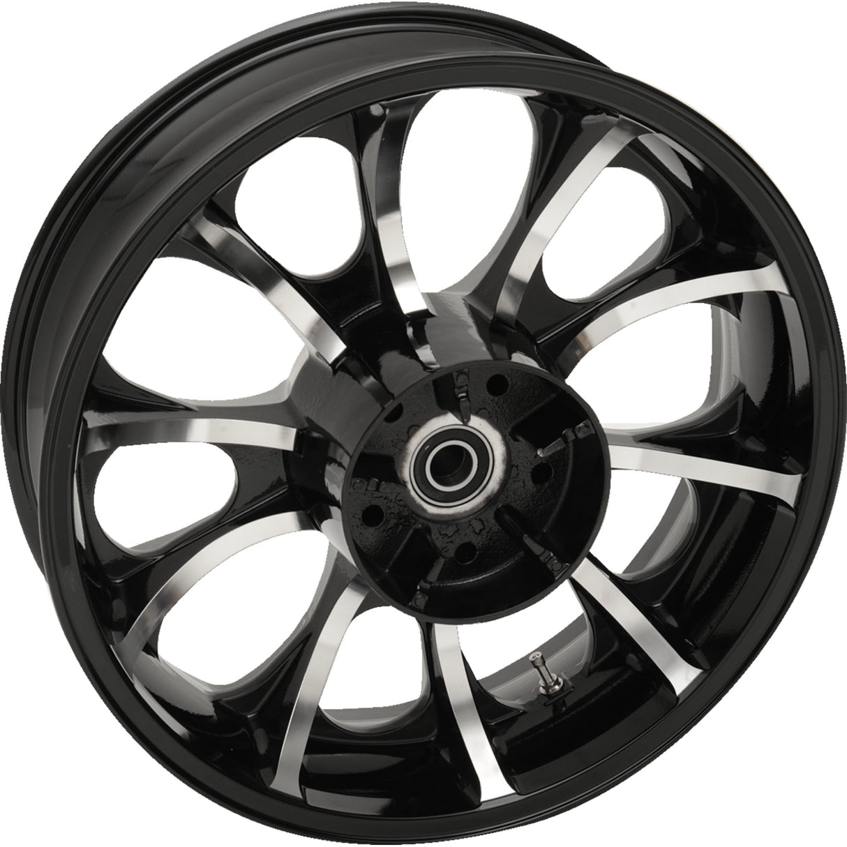 Coastal Moto Largo Precision Cast 3D Wheel — Largo 3D Rear Single Disc With ABS Black Cut 18x5.5 - 3D-LGO185BCABST For Harley Touring 2009-2026