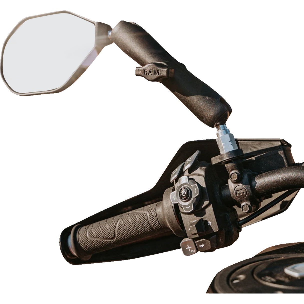 RAM MOUNTS 0640-1724 RAP-465LU Tough-Mirror™ Left Mirror without Ball Tough-Mirror™ - Side View - Oval - Black - Left