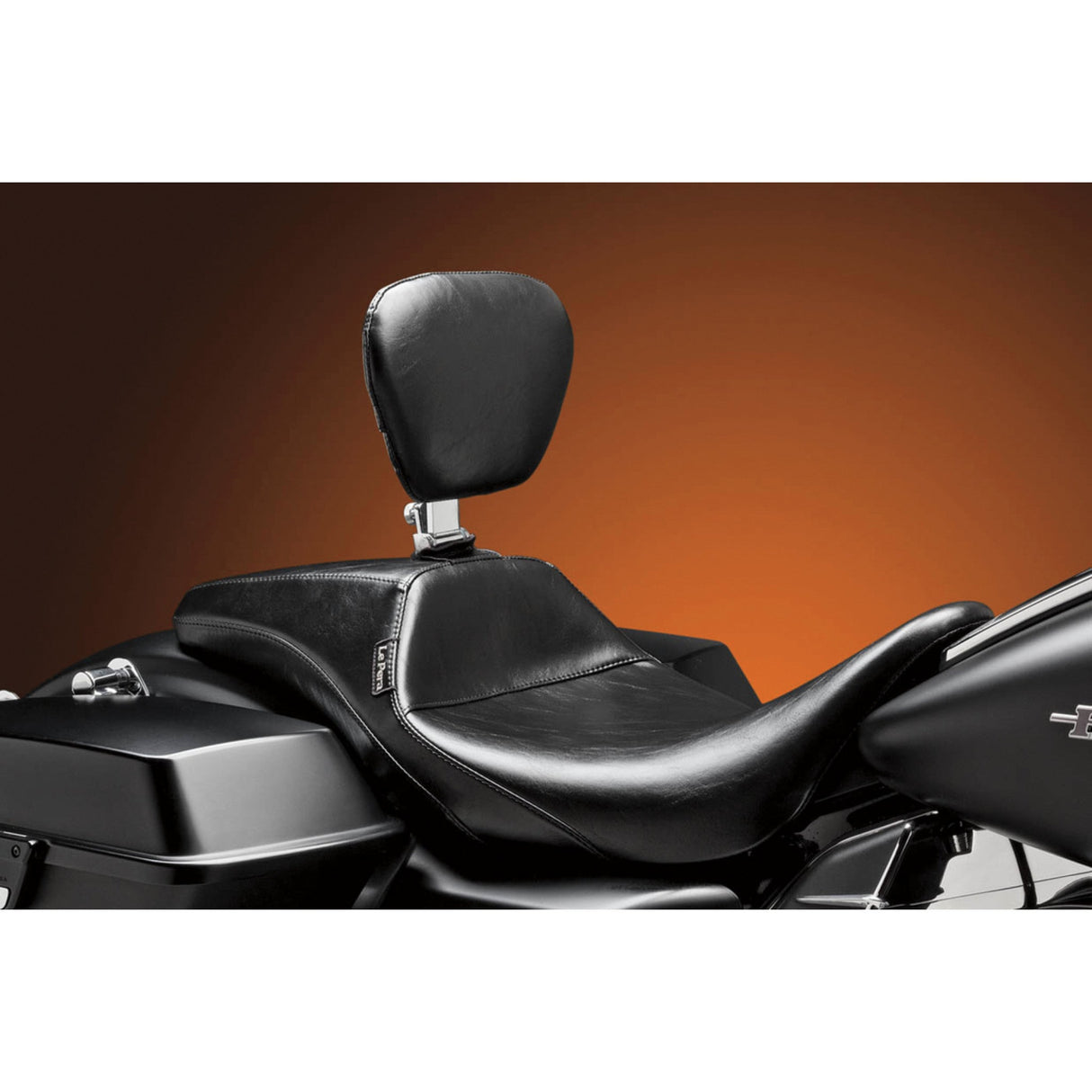 LePera Outcast Daddy Long Legs Seat Full-Length With Backrest Smooth Black - LK-987DLBR For Harley Touring 2008-2024