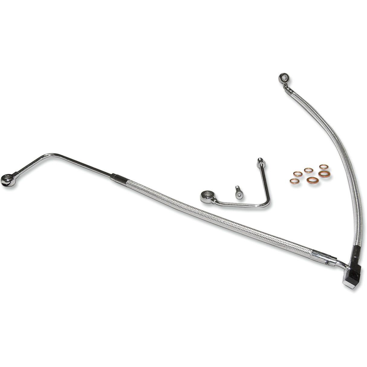 Magnum Shielding Designer Series Front Lower Brake Line Kit Sterling Chromite II - AS37001 For Harley Softail 2011-2017