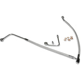 Magnum Shielding Designer Series Front Lower Brake Line Kit Sterling Chromite II - AS37001 For Harley Softail 2011-2017