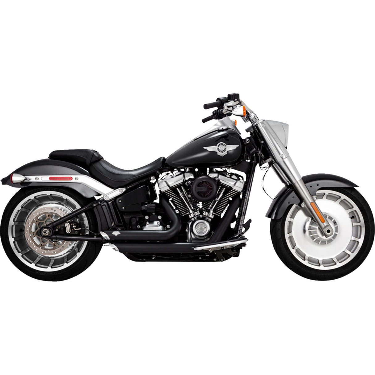 Vance & Hines Shortshots Staggered Exhaust System Black - 47335-22 For Harley Softail 2018-2022