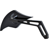 PRO-ONE PERF.MFG. 0640-1437 102301AB Billet Aluminum Mirror Mirror - Weekend Warrior - Side View - Cut-Out/Flame Head - Oblong - Black - Right