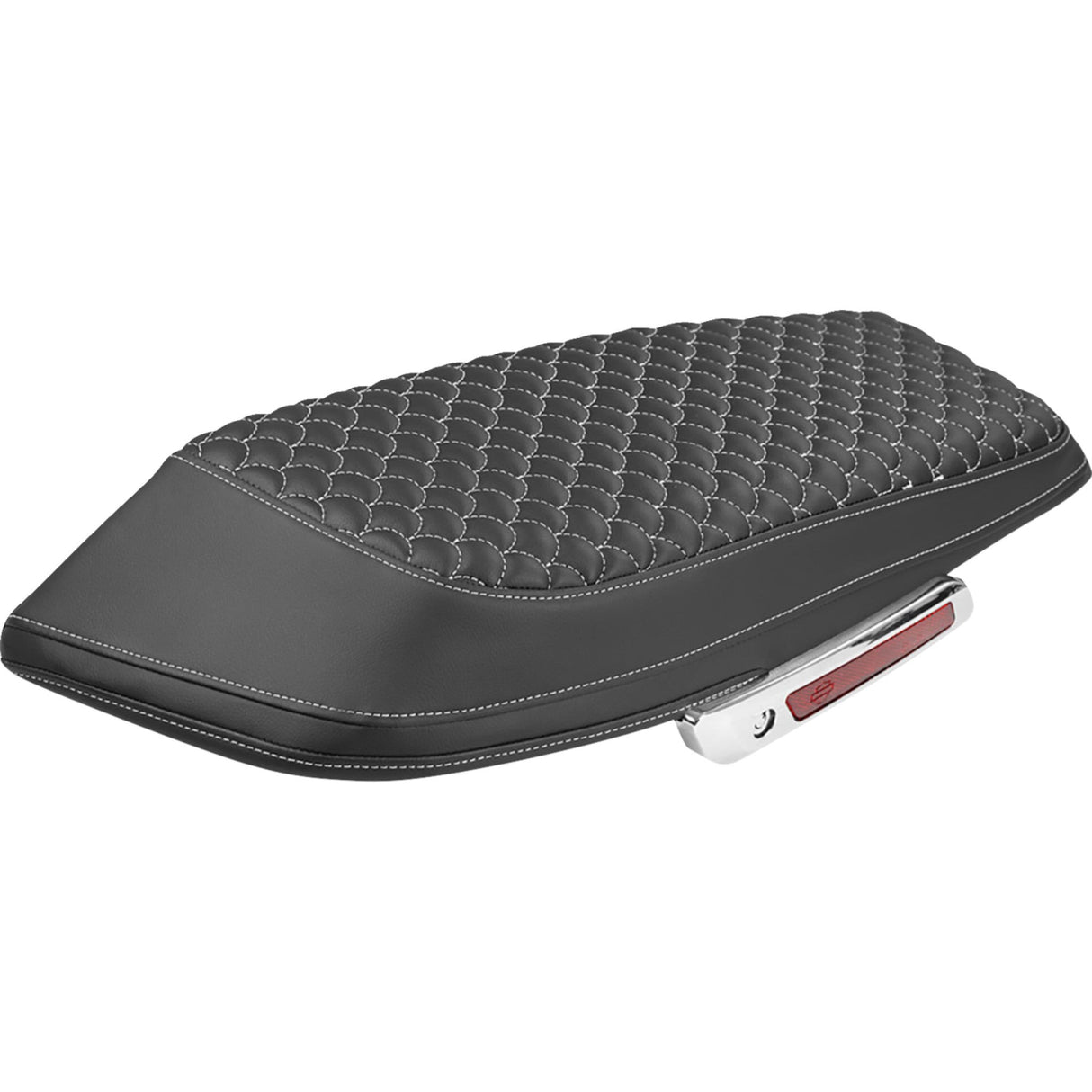 SADDLEMEN 3501-2358 L870-23-20906 Dragon Scale Saddlebag Lid Covers Saddlebag Lid Covers - Dragon Scale - White Stitch - FLH/FLT '23-'25