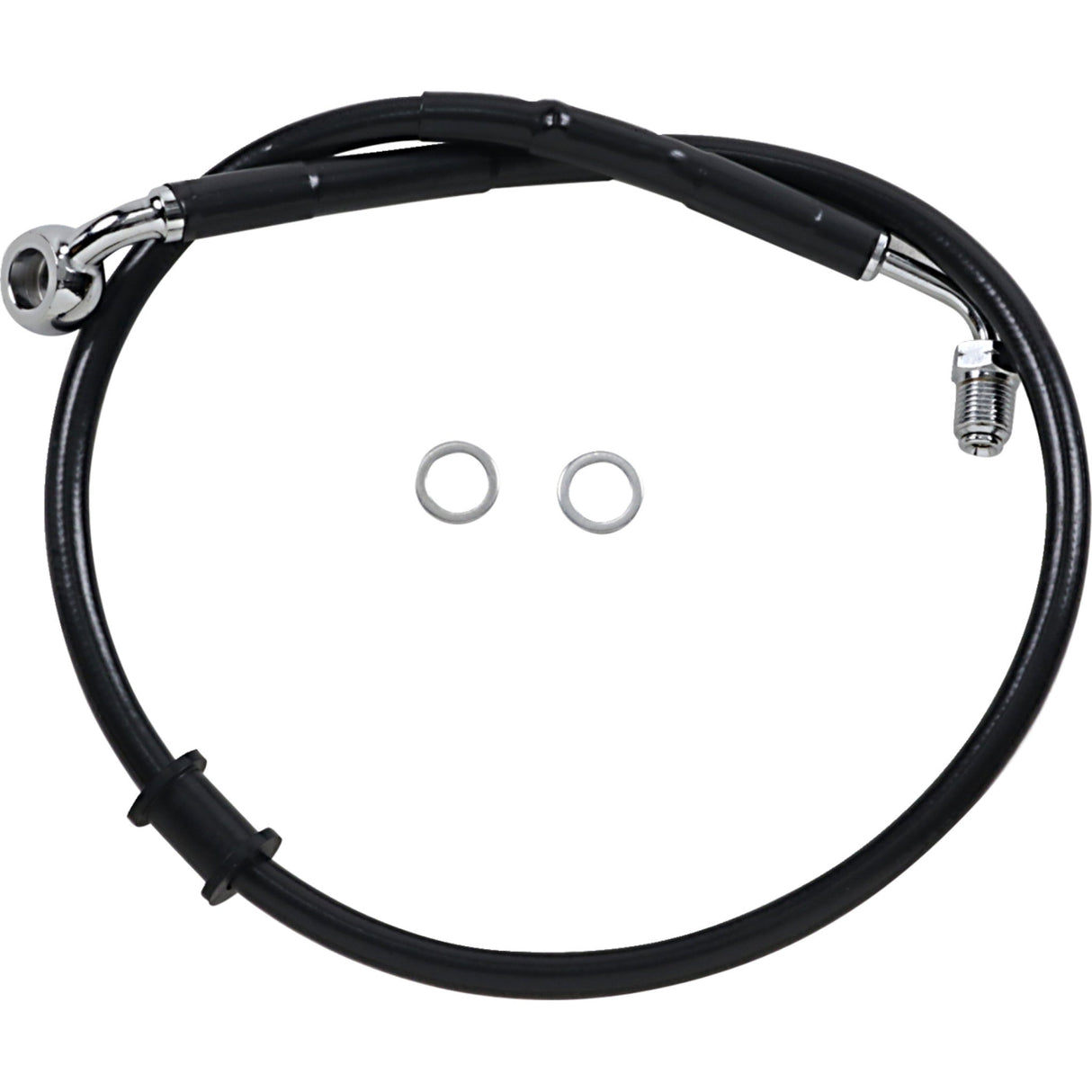Drag Specialties Extended Length Stainless Steel Brake Line +2" Black For Harley Softail 2018-2023