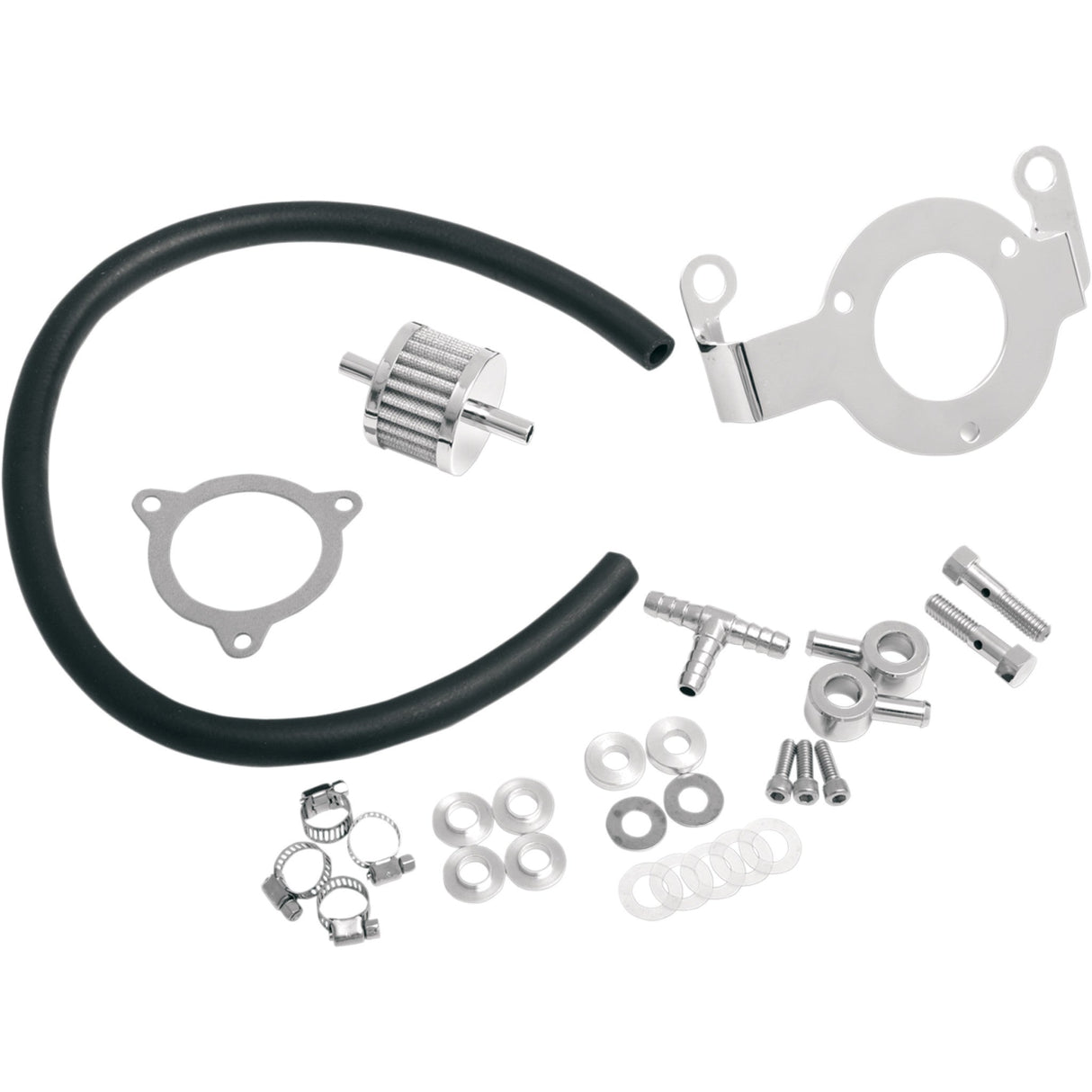 Drag Specialties Crankcase Breather With Support Bracket Kit Dyna Softail Touring Trike For Harley Motorcycles 2008-2017