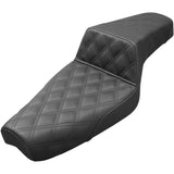 Saddlemen Step-Up Seat — Full Lattice Stitch Black - 879-03-175 For Harley Sportster 1996-2003 (3.3G Tank)