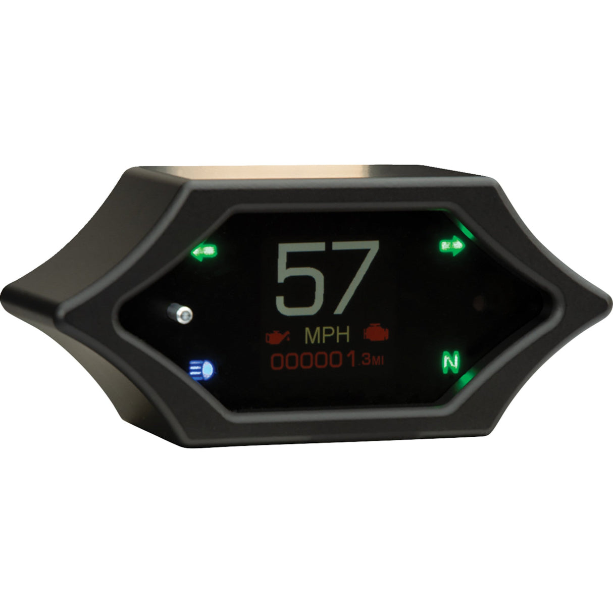 DAKOTA DIGITAL 2210-0680 MLX-5200-K MLX-5000 Series Universal Gauge - Handle Bar Mount Speedometer - With Signals - Spiked - Black
