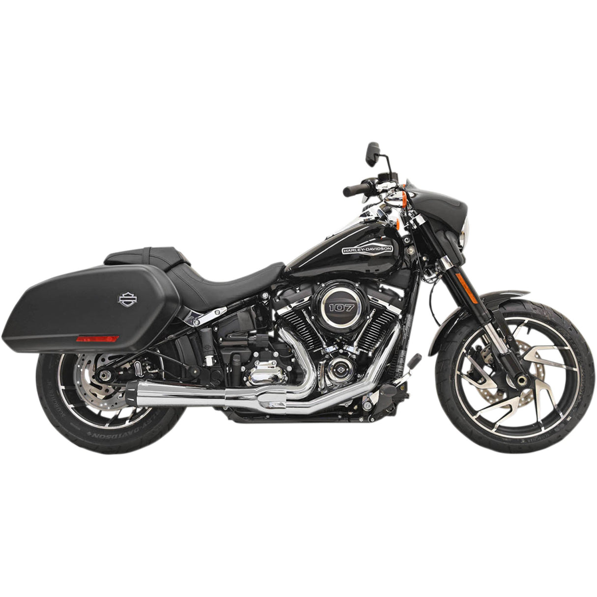 Bassani Xhaust 2-Into-1 Road Rage Exhaust System Chrome - 1S81R For Harley Softail 2018-2024