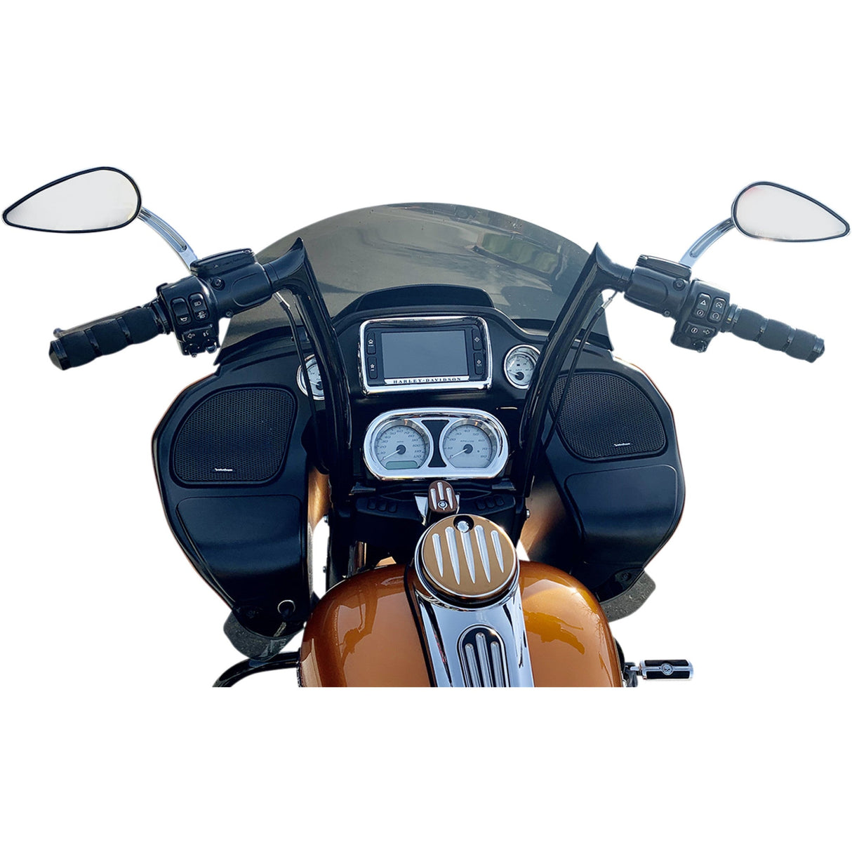 FAT Baggers INC. 1-1/2" EZ Install Pointed Top Handlebar 14" Black - 806014-B For Harley Road Glide 2015-2020