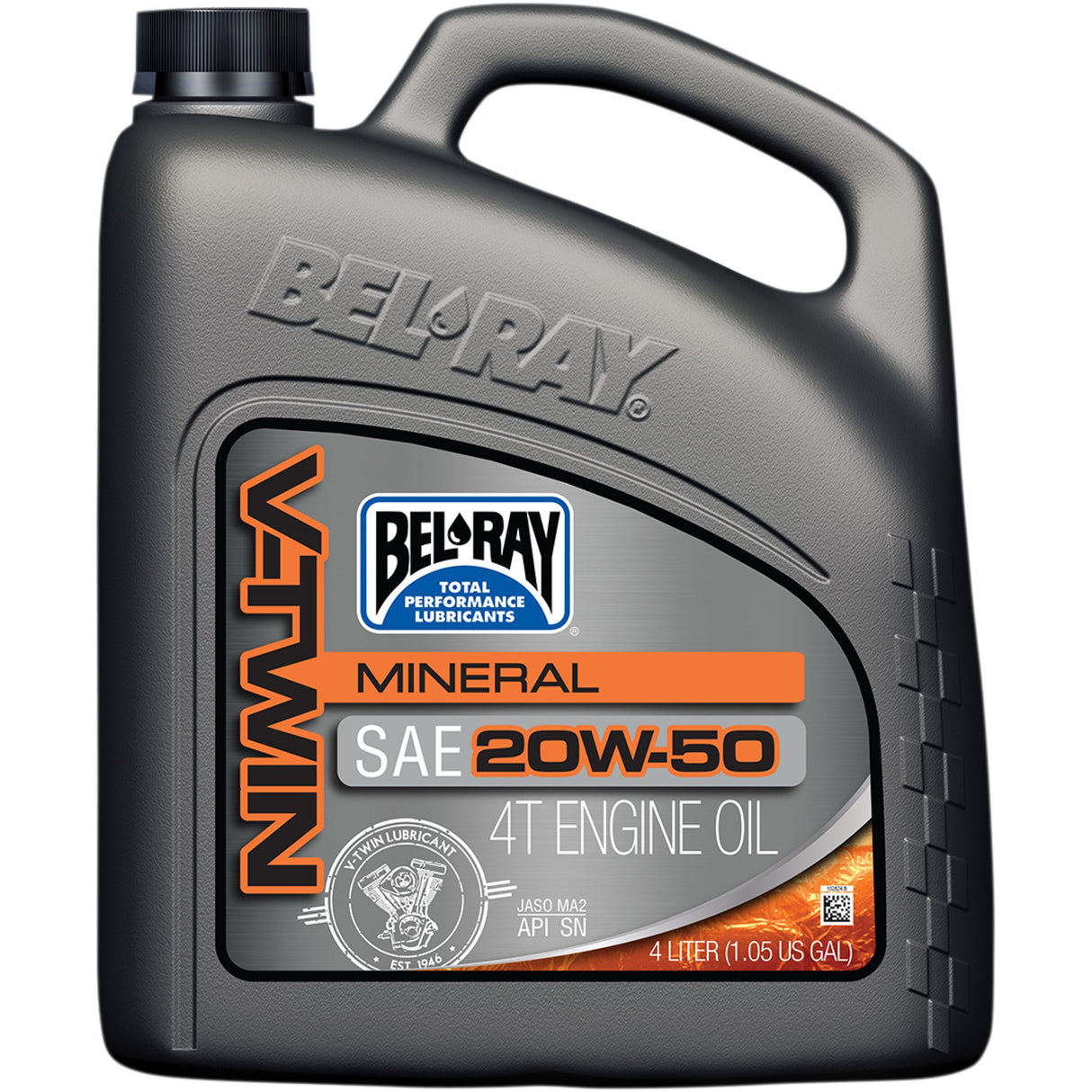 BEL-RAY 3601-0250 96905-BT4 V-Twin Mineral 4-Stroke Engine Oil V Twin Oil - 20W50 - 4L
