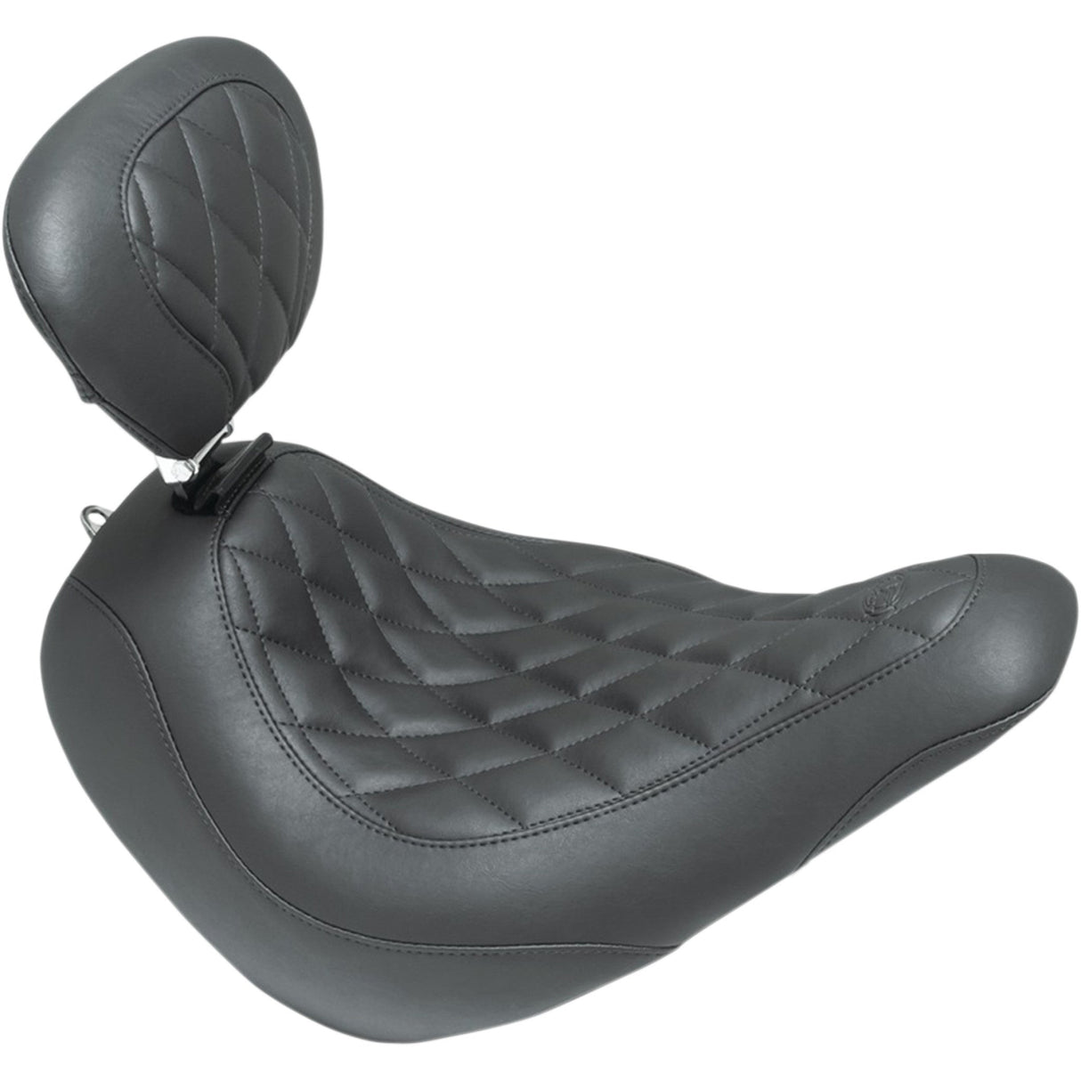 Mustang Wide Tripper™ Seat With Driver's Backrest Diamond Stitching - 83043 For Harley Softail 2018-2021
