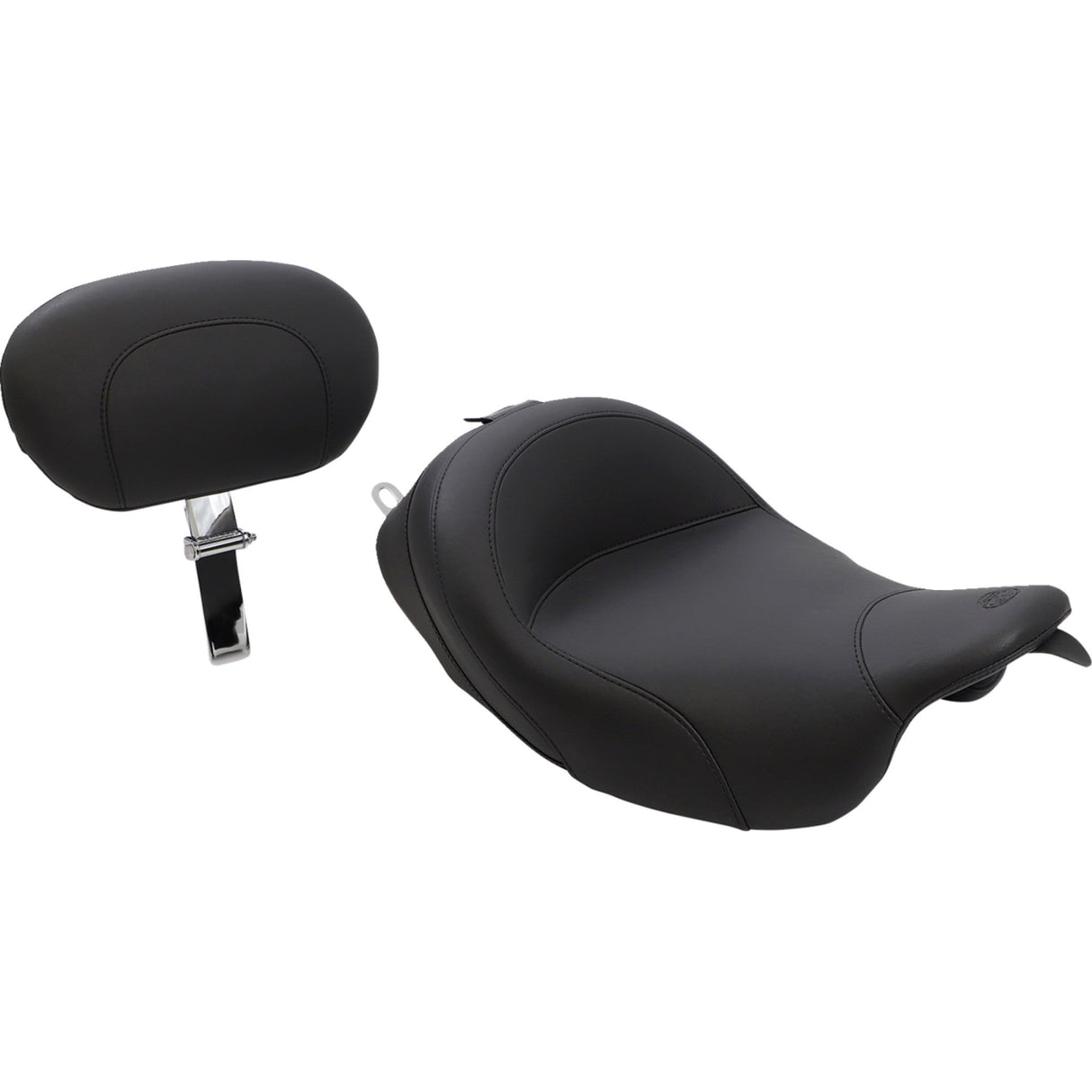 Mustang Wide Solo Seat With Removable Backrest With Backrest Vintage Black Smooth - 79600 For Harley Touring 2008-2025