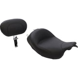 Mustang Wide Solo Seat With Removable Backrest With Backrest Vintage Black Smooth - 79600 For Harley Touring 2008-2025