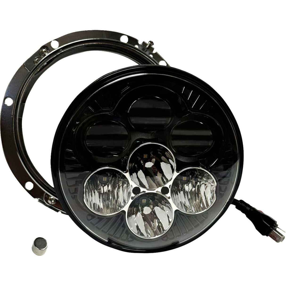 CUSTOM DYNAMICS 2001-2925 SD2-7-13 Shark Demon® 7” Round LED Headlight with Color Changing Backlight