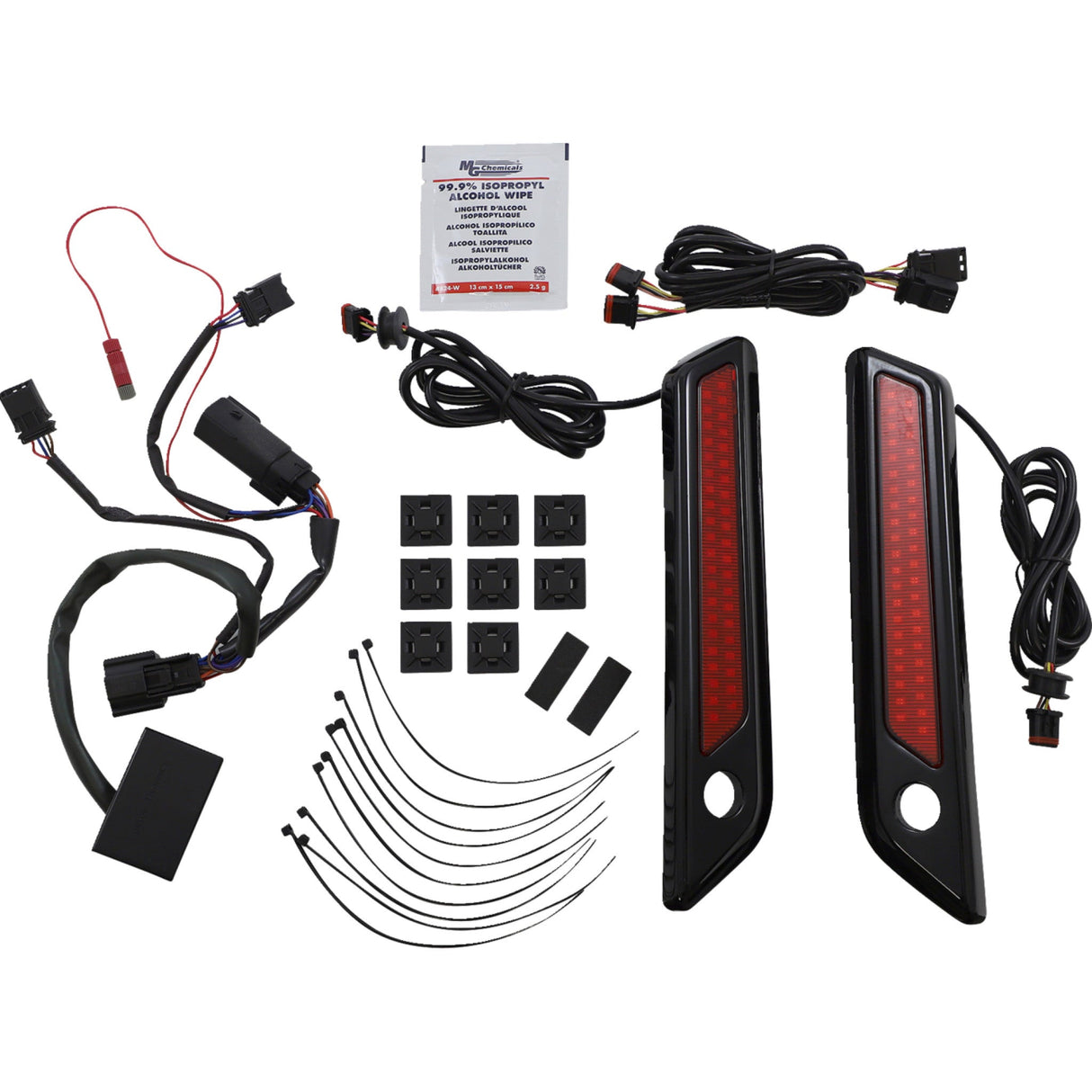CUSTOM DYNAMICS 2040-2867 CD-SBL-DC-RB Saddlebag Latch Dual Color Accent Lights - Red - Black